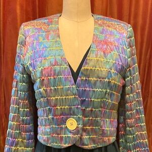 DINCASTER 80s style Multicolor Women's Jacket